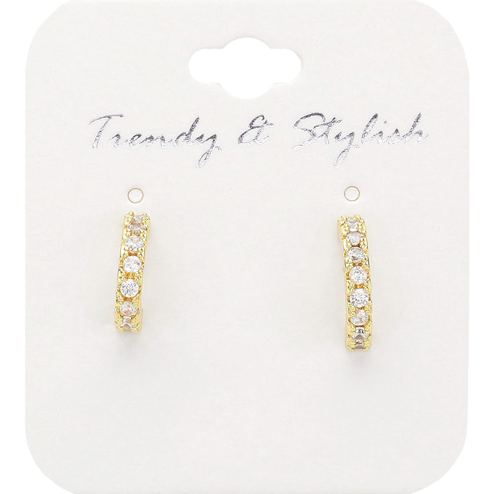 iLLASPARKZ CZ Stone Paved Mini Hoop Earrings