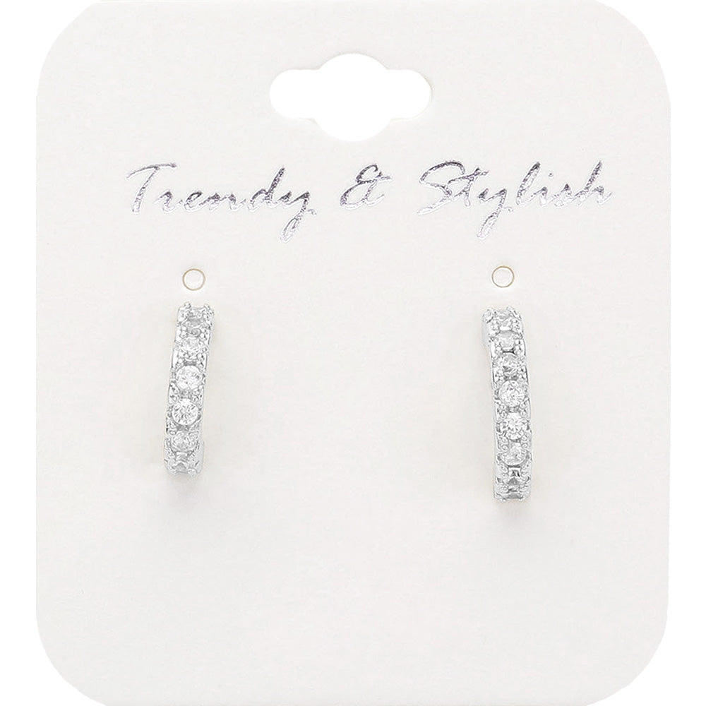 iLLASPARKZ CZ Stone Paved Mini Hoop Earrings