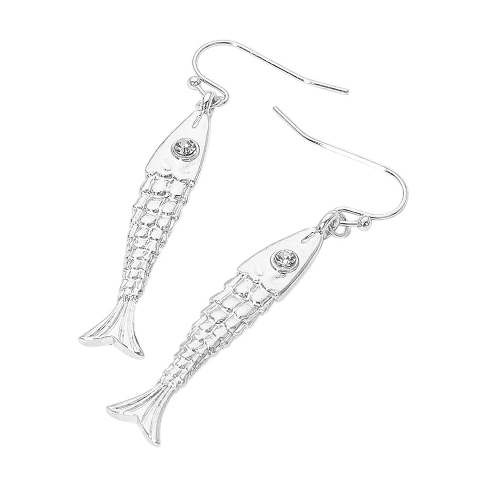 iLLASPARKZ Stone Accent Fish Dangle Earrings