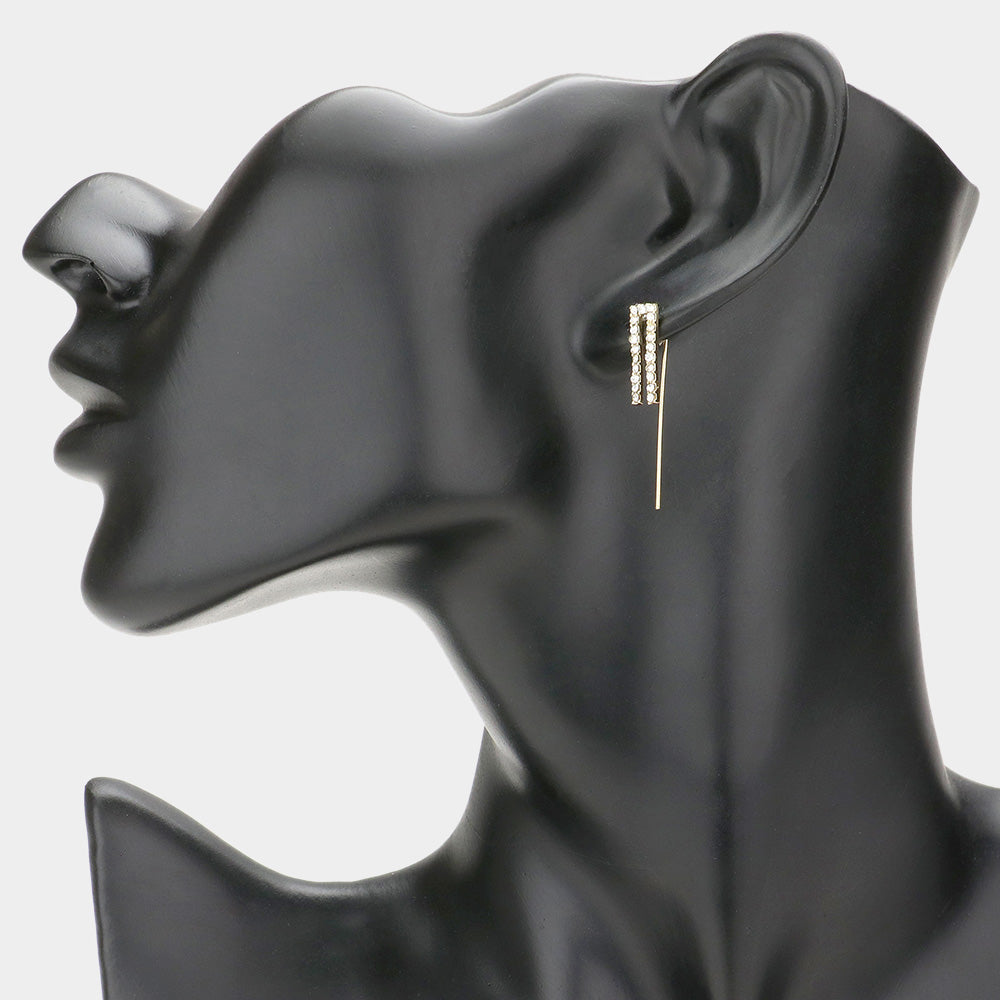 iLLASPARKZ Crystal Accented Metal Ear Pin Earrings
