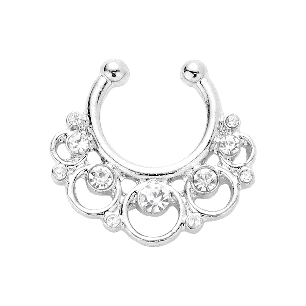 iLLASPARKZ 1PC - Stone Embellished Boho Metal Nose Cuff