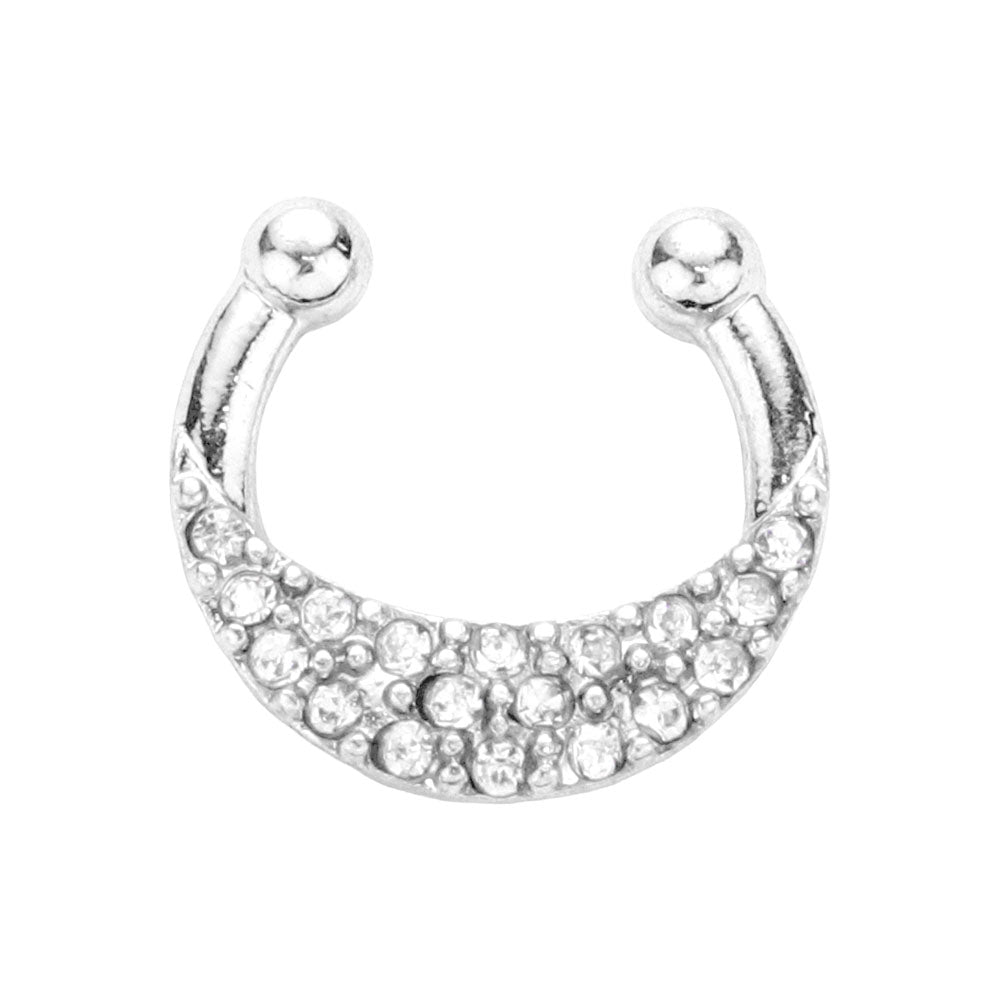 iLLASPARKZ 1PC - Stone Embellished Metal Nose Cuff