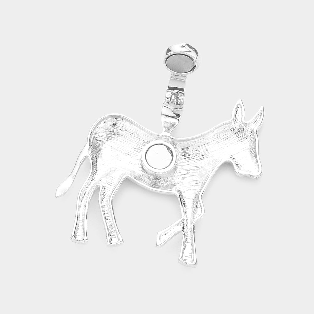iLLASPARKZ Enamel American USA Flag Democrat Donkey Magnetic Pendant Set