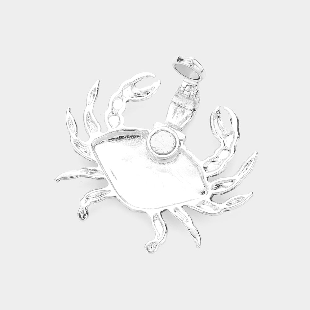 iLLASPARKZ Embossed Metal Abalone Crab Magnetic Pendant Set