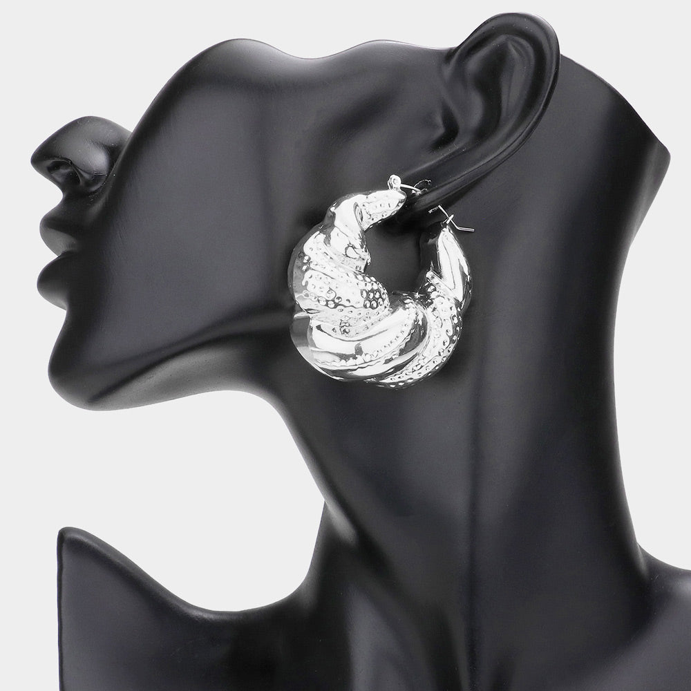 iLLASPARKZ Bold Metal Hoop Pin Catch Earrings