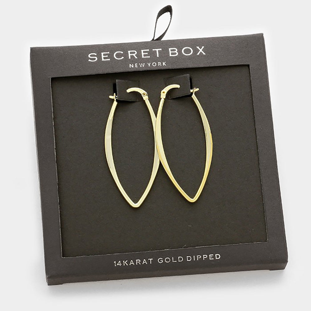iLLASPARKZ SECRET BOX_14K Gold Dipped Metal Hoop Pin Catch Earrings