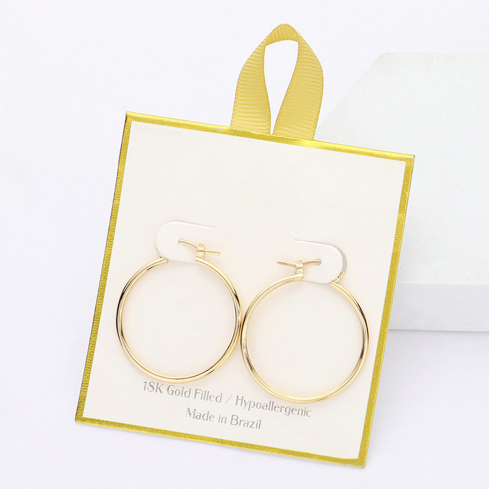 iLLASPARKZ 18K Gold Filled Hypoallergenic Pin Catch Hoop Earrings