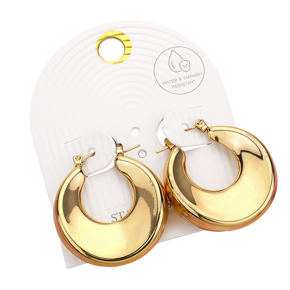 iLLASPARKZ Stainless Steel Hoop Pin Catch Earrings