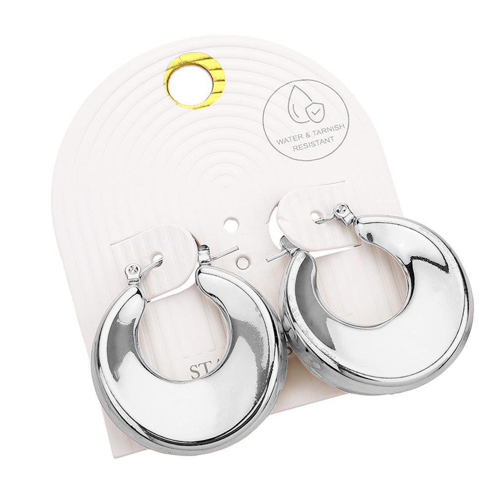 iLLASPARKZ Stainless Steel Hoop Pin Catch Earrings