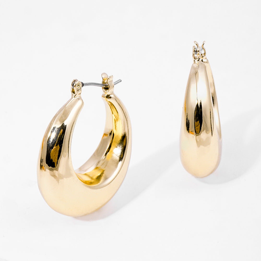 iLLASPARKZ Gold Dipped 1.25 Inch Metal Hoop Pin Catch Earrings