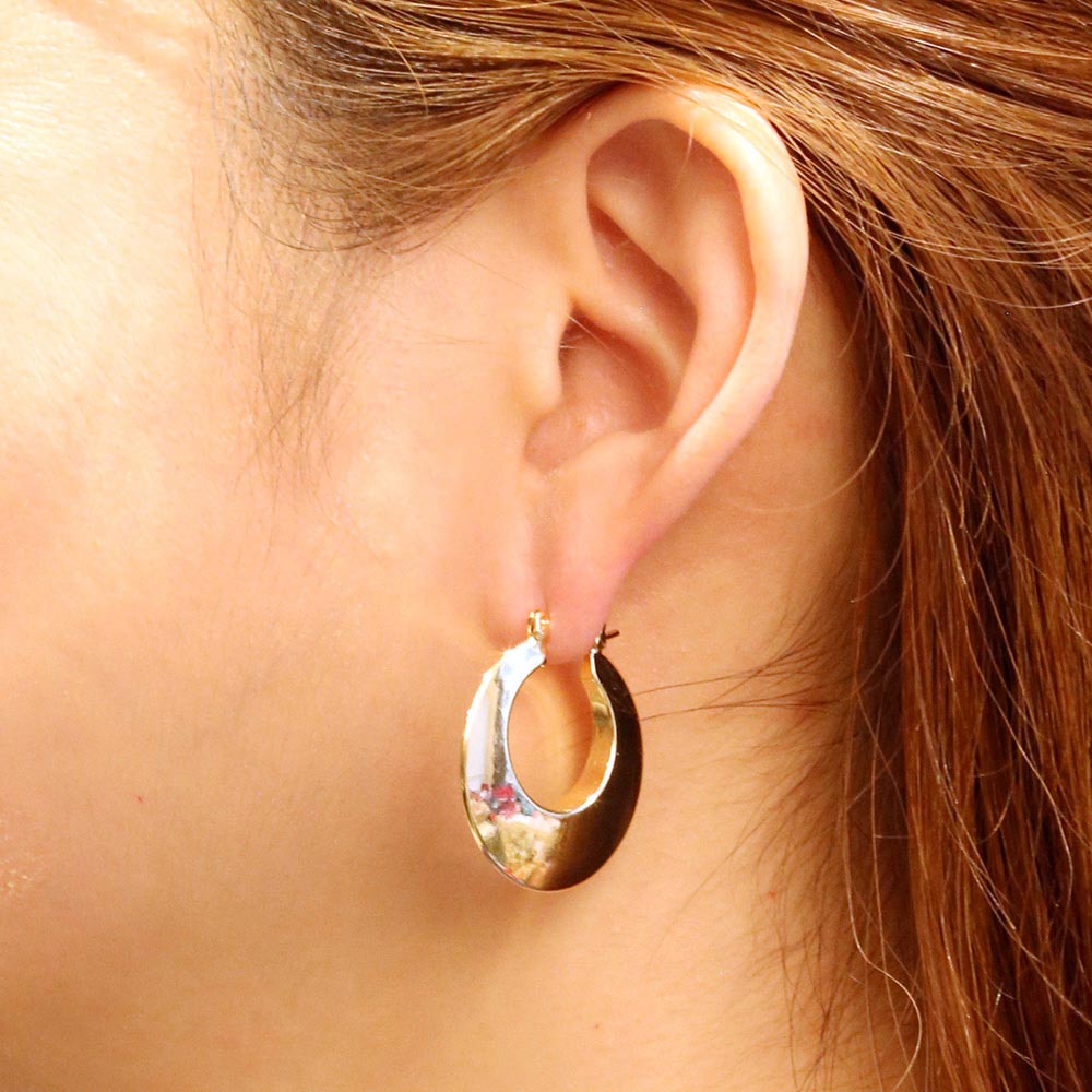 iLLASPARKZ 14K Gold Dipped Pin Catch Hoop Earrings