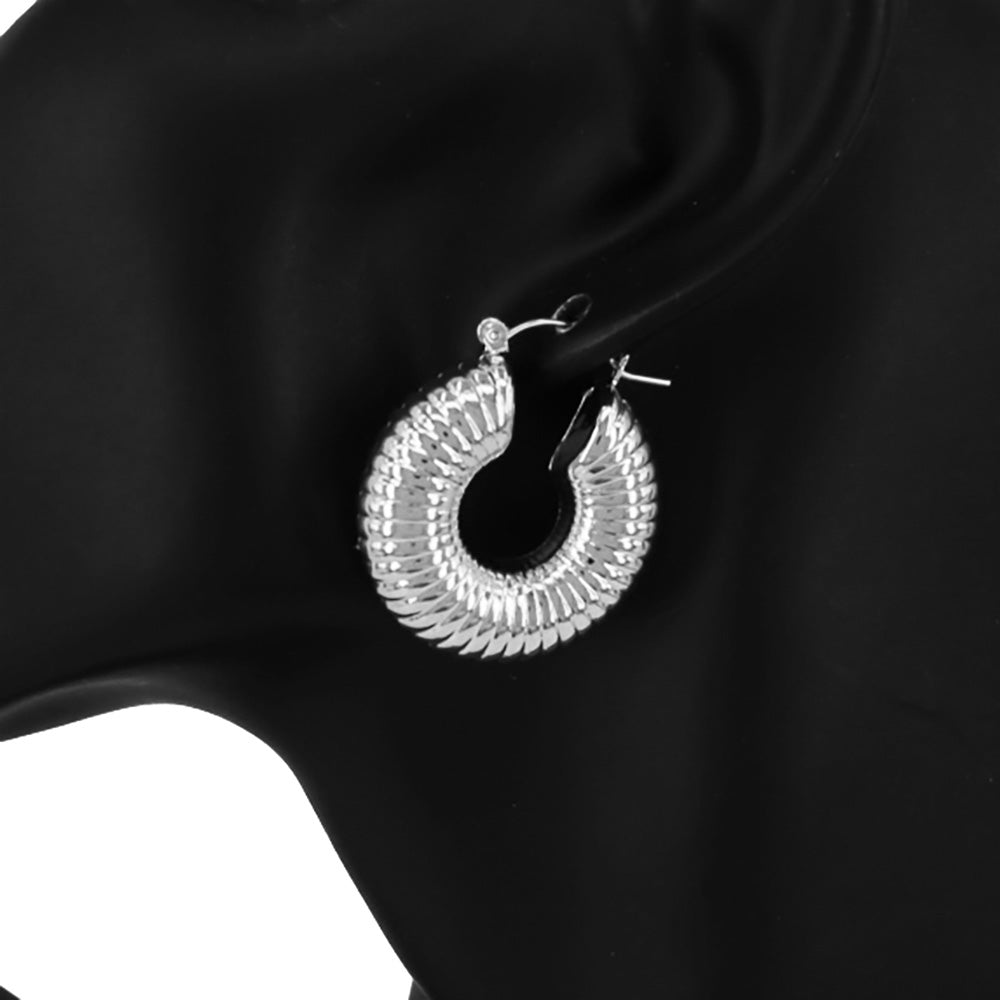 iLLASPARKZ Metal Hoop Pin Catch Earrings