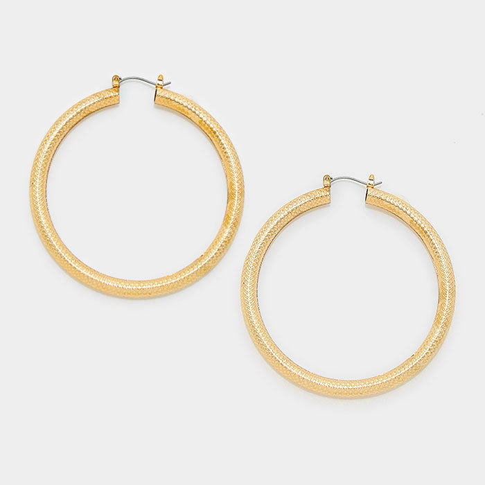 iLLASPARKZ 14K Gold Filled 2.25 inch Metal Hoop Pin Catch Earrings