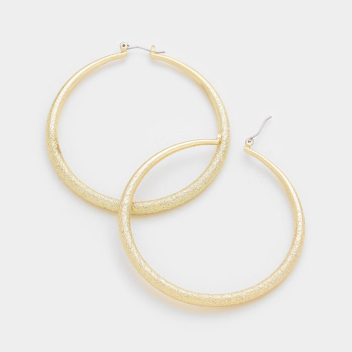 iLLASPARKZ 14K Gold Filled 2.5 Inch Metal Hoop Pin Catch Earrings