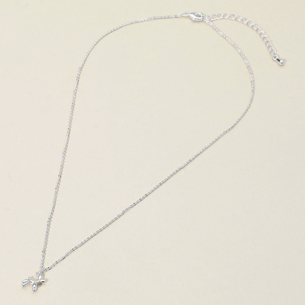 iLLASPARKZ Silver Dipped Balloon Dog Pendant Necklace