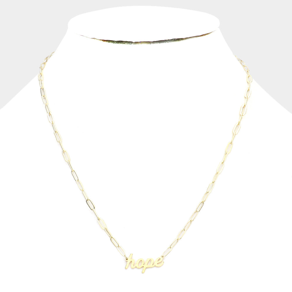 iLLASPARKZ hope Brass Metal Message Pendant Necklace
