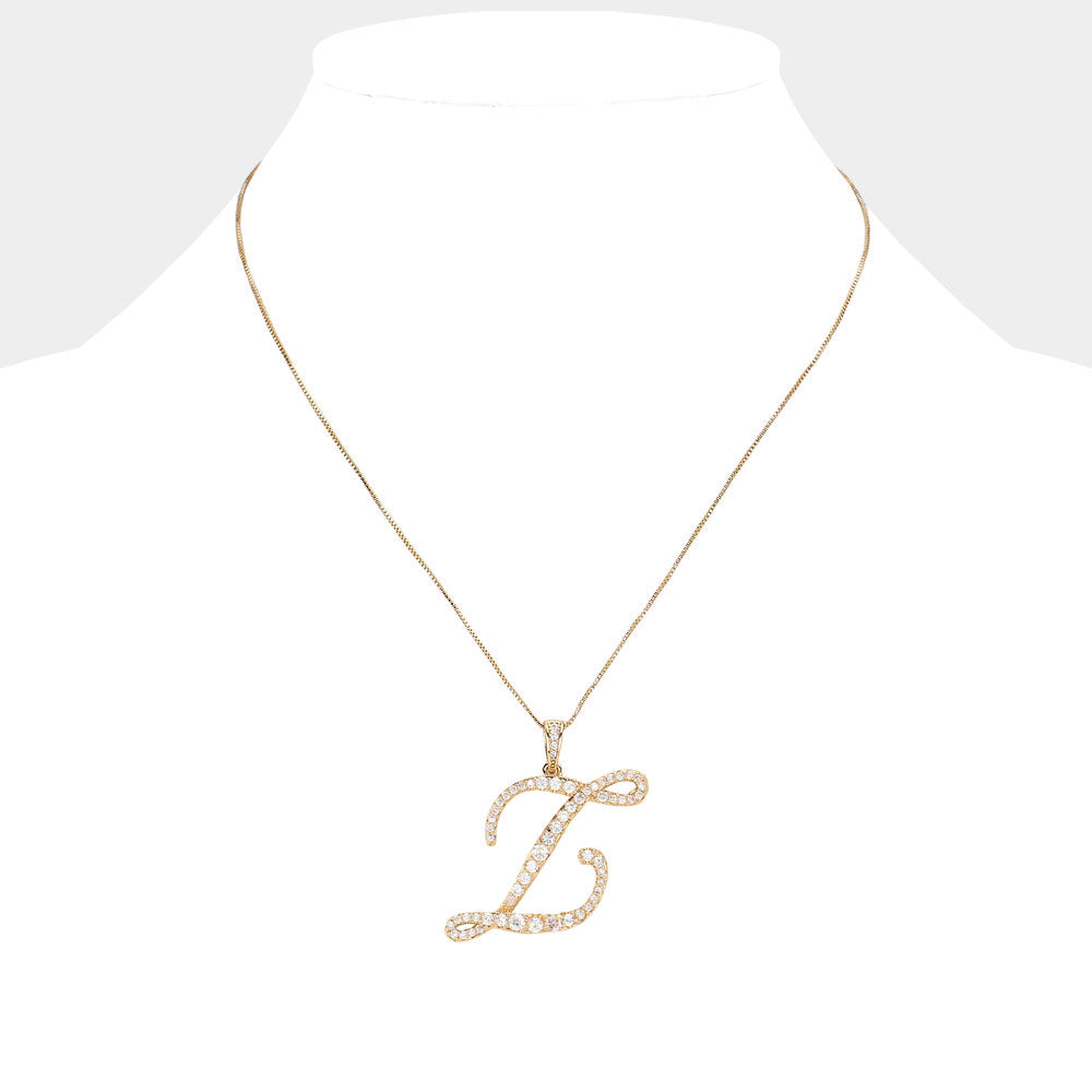 iLLASPARKZ -Z- CZ Monogram Pendant Necklace