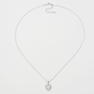 iLLASPARKZ Cubic Zirconia Heart Bubble Pendant Necklace
