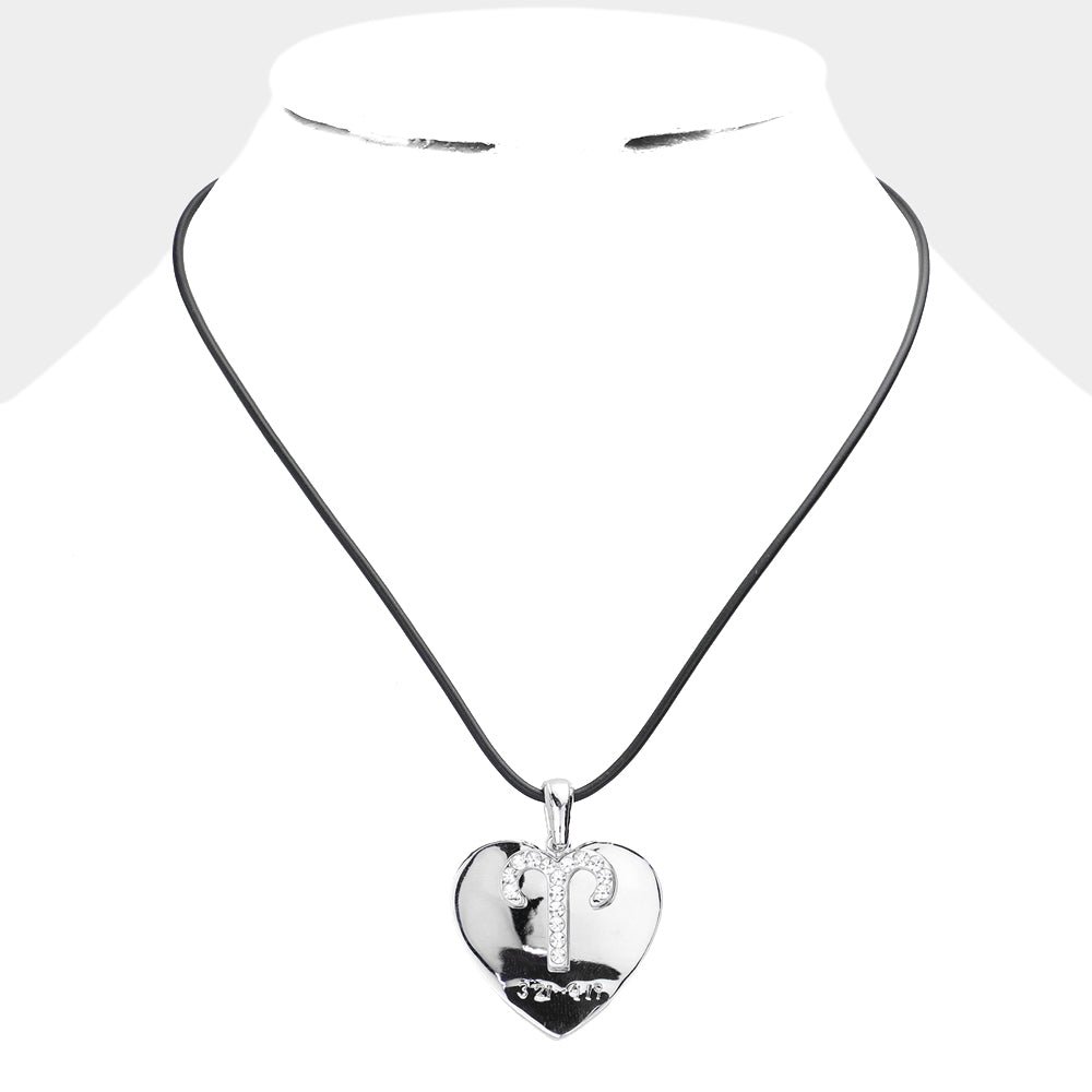 iLLASPARKZ Aries - Zodiac Heart Layered Pendant Necklace