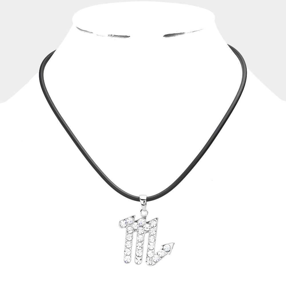 iLLASPARKZ Scorpio - Stone Embellished Zodiac Pendant Necklace