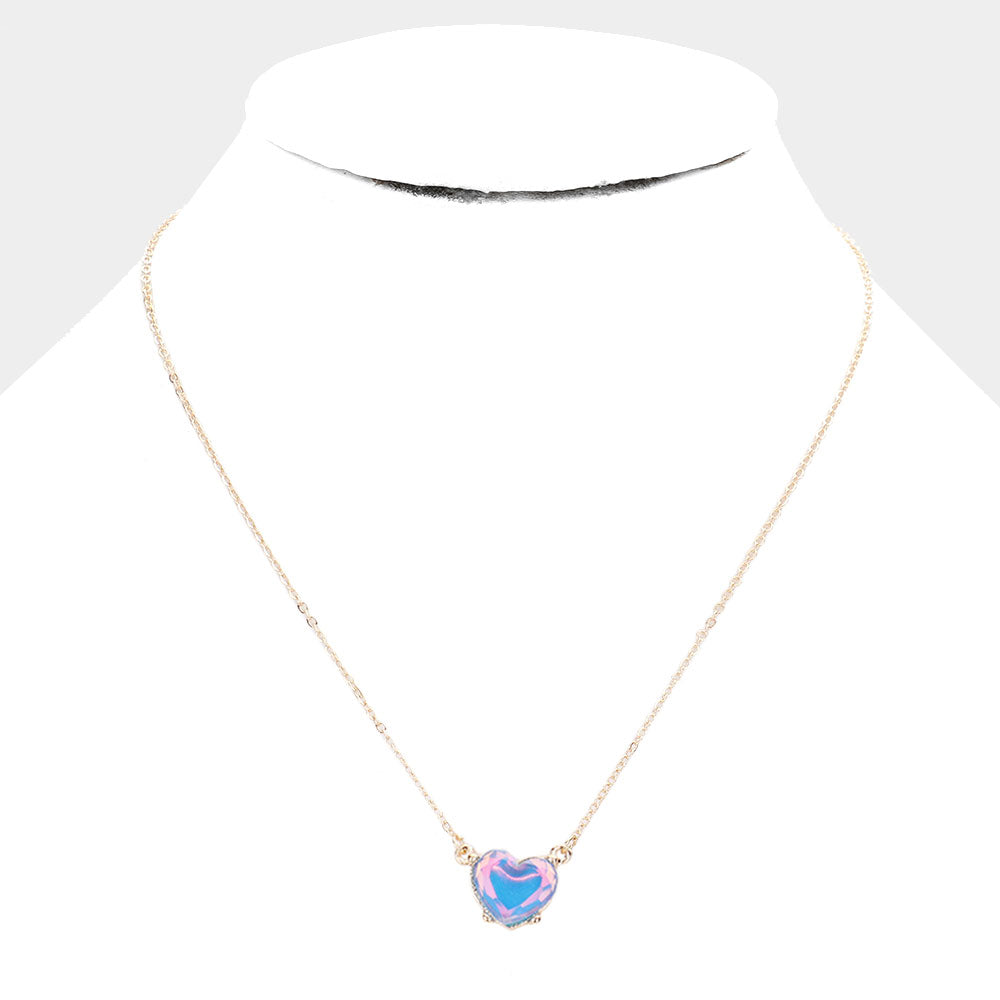iLLASPARKZ Heart Stone Pendant Necklace
