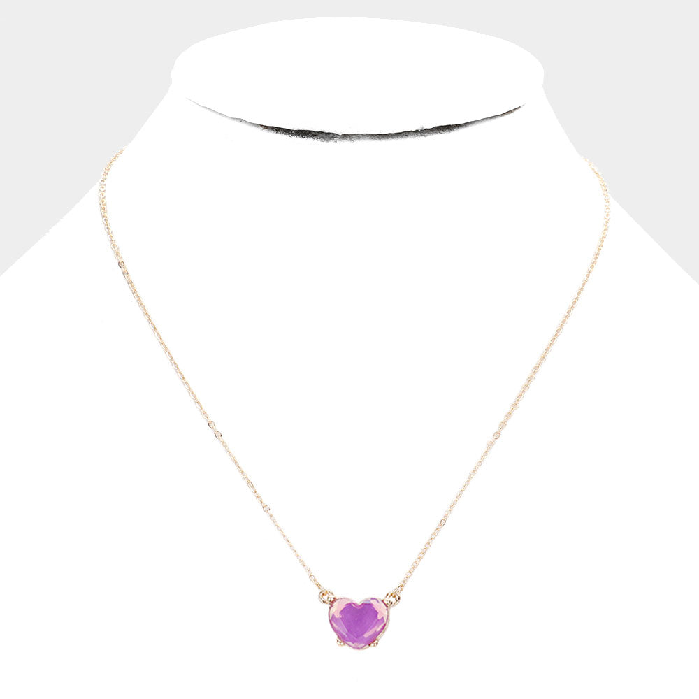 iLLASPARKZ Heart Stone Pendant Necklace