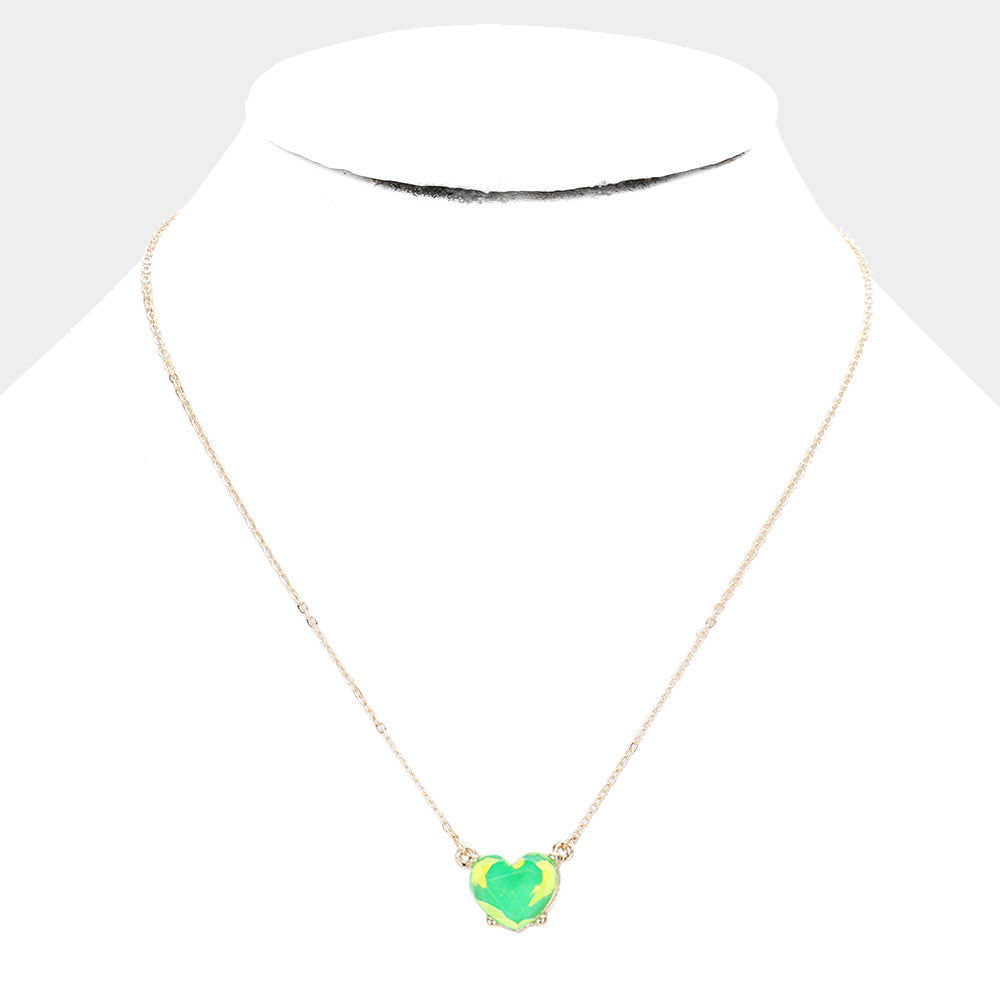 iLLASPARKZ Heart Stone Pendant Necklace