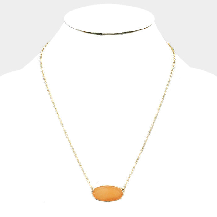 iLLASPARKZ Hexagon Stone Pendant Necklace