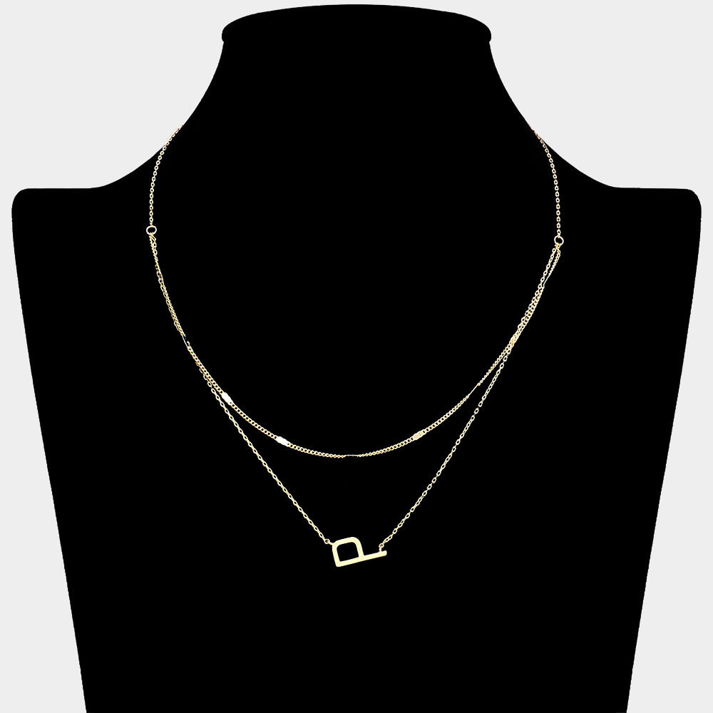iLLASPARKZ -P- Initial Monogram Brass Metal Necklace