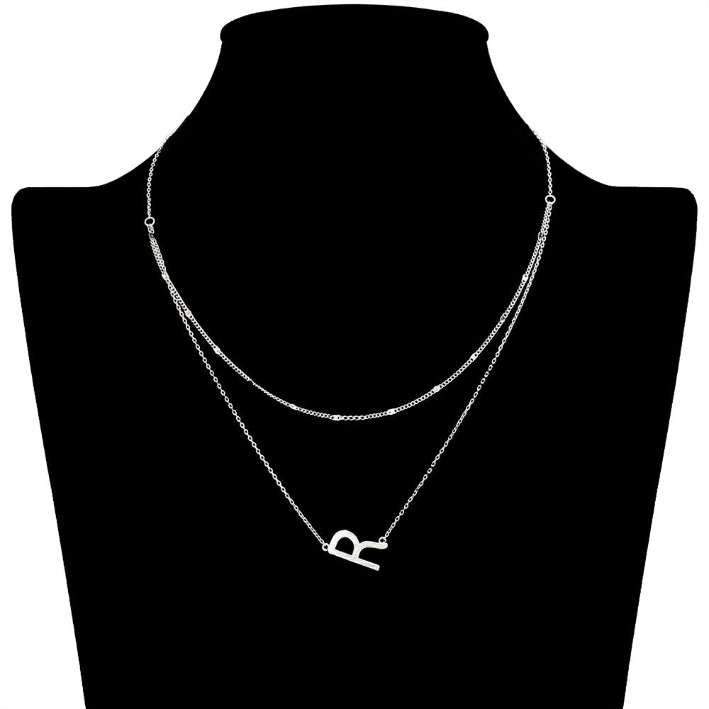 iLLASPARKZ -R- Initial Monogram Brass Metal Necklace