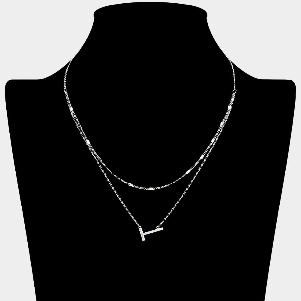 iLLASPARKZ -T- Initial Monogram Brass Metal Necklace
