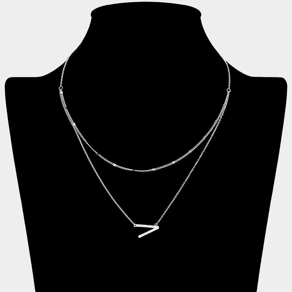 iLLASPARKZ -V- Initial Monogram Brass Metal Necklace