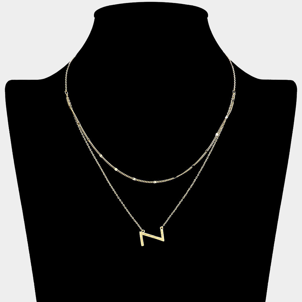 iLLASPARKZ -Z- Initial Monogram Brass Metal Necklace