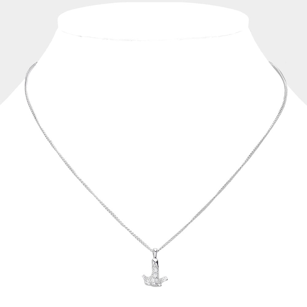 iLLASPARKZ Rhinestone Paved Pendant Necklace
