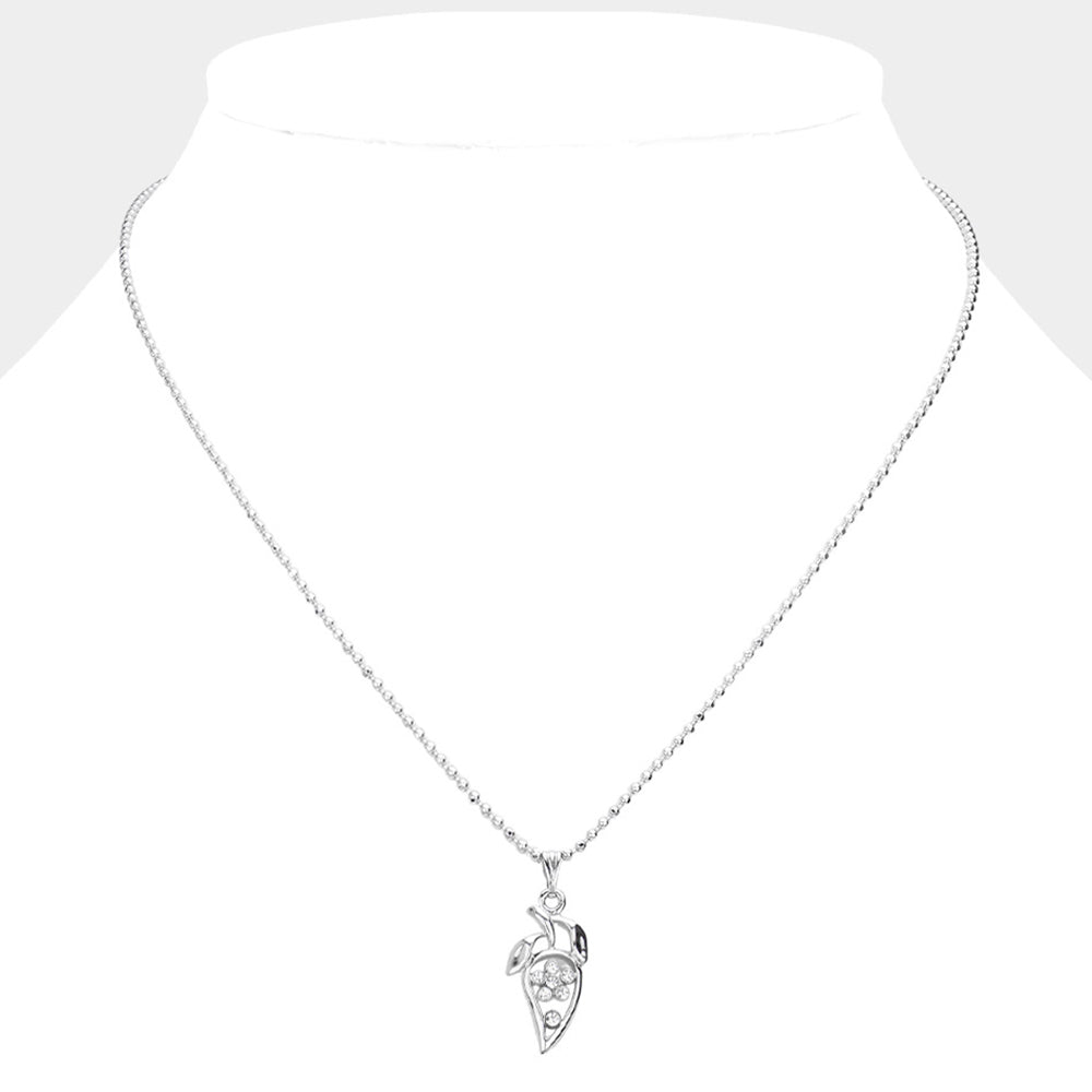 iLLASPARKZ Rhinestone Pointed Fruit Pendant Necklace