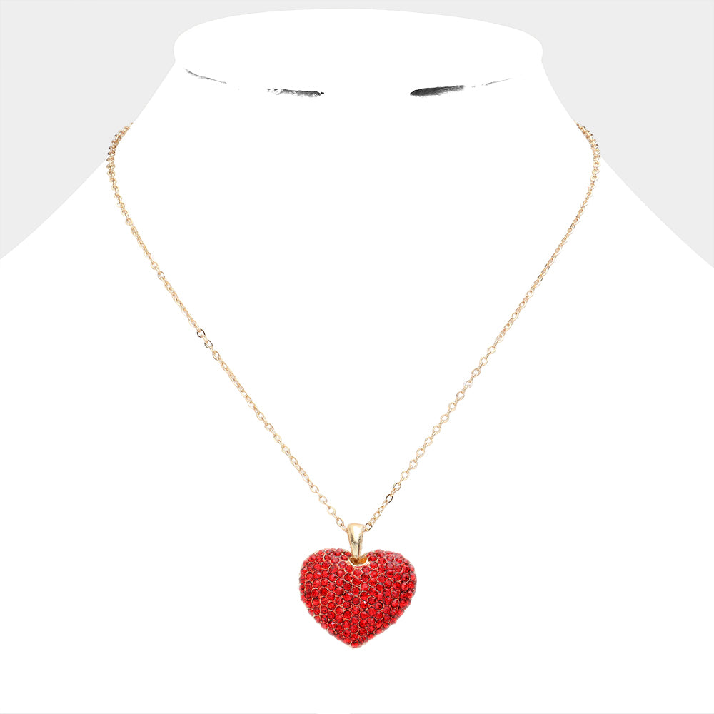 iLLASPARKZ Rhinestone Embellished Heart Pendant Necklace