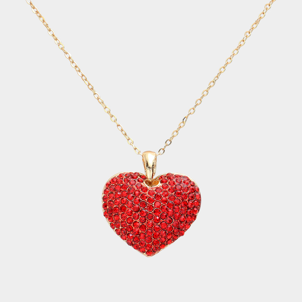 iLLASPARKZ Crystal Rhinestone Pave Heart Pendant Necklace