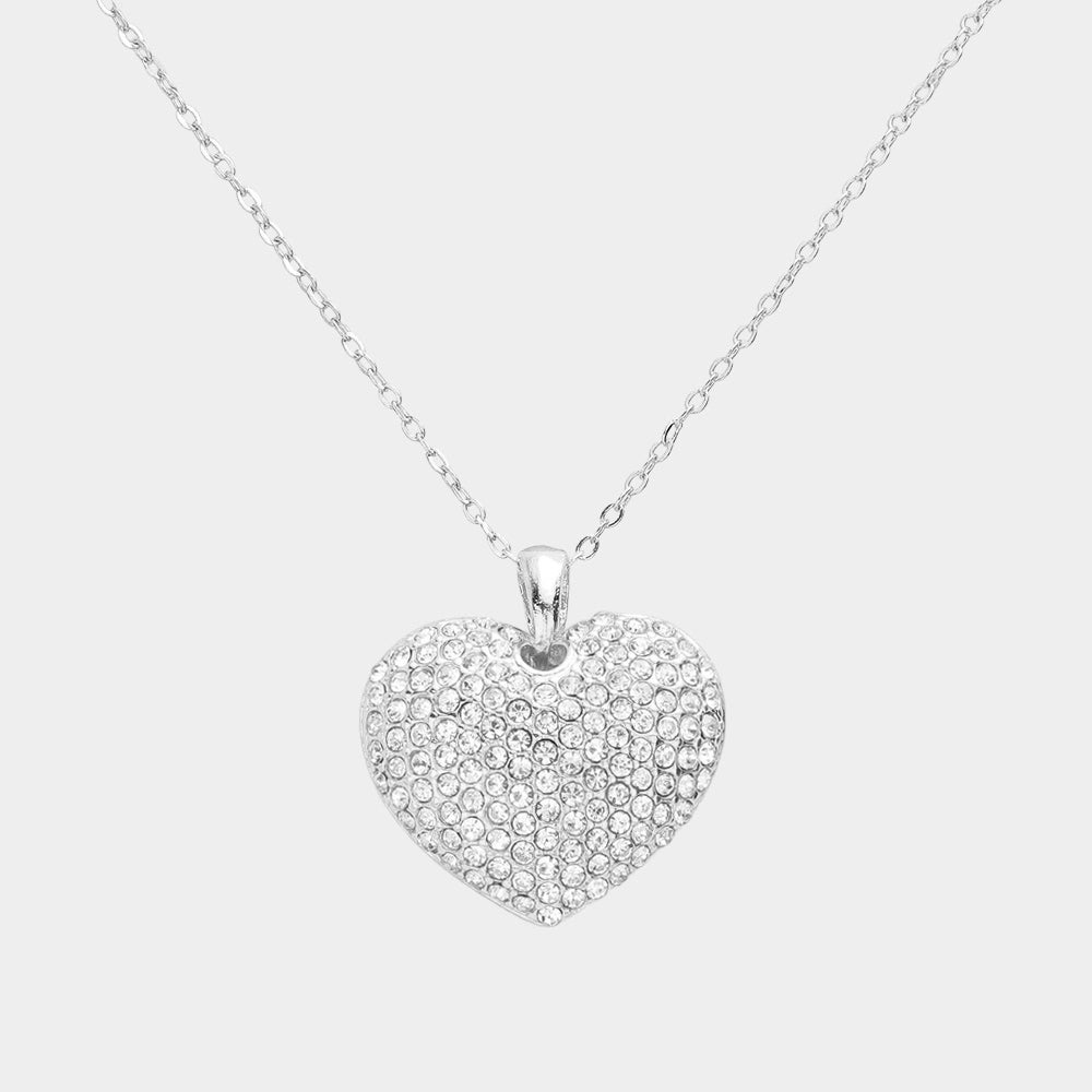 iLLASPARKZ Crystal Rhinestone Pave Heart Pendant Necklace