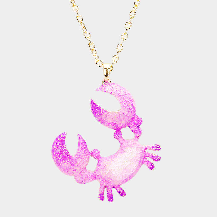 iLLASPARKZ Crab Colored Metal Pendant Necklace