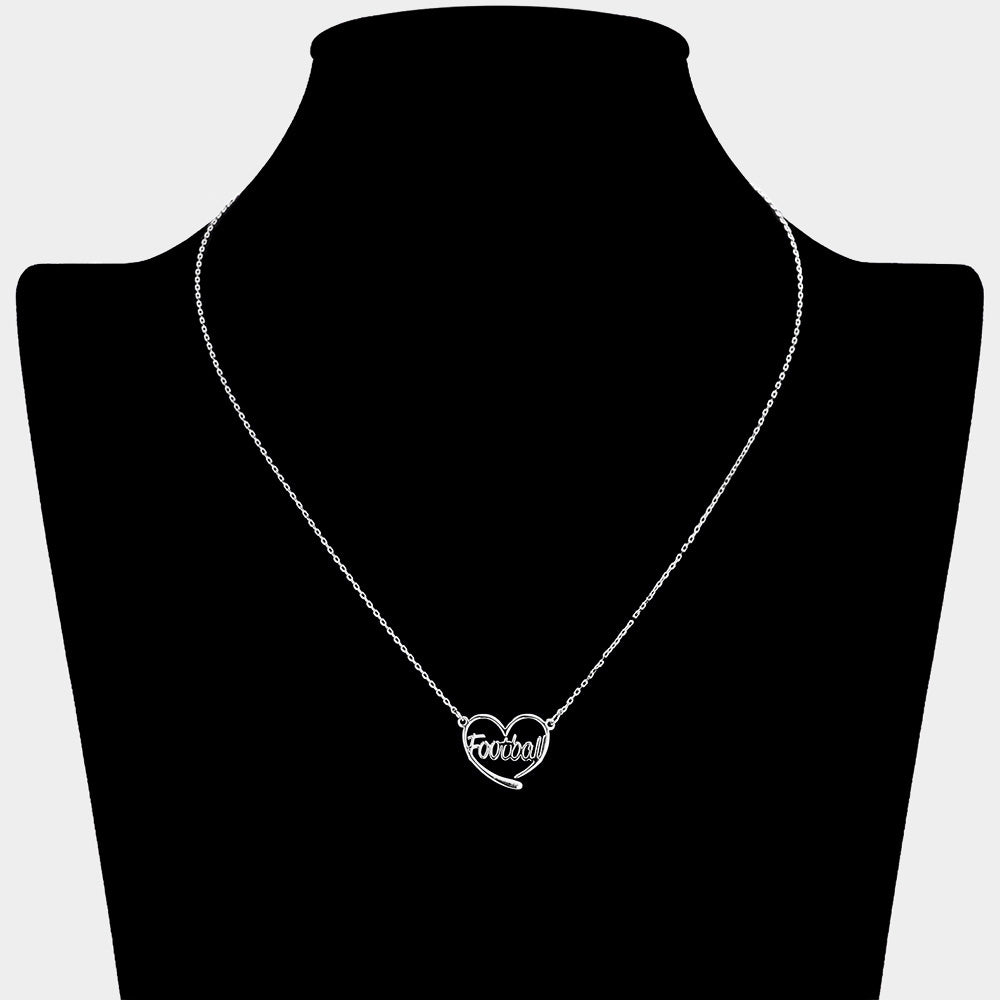 iLLASPARKZ Brass Metal Football Heart Pendant Necklace