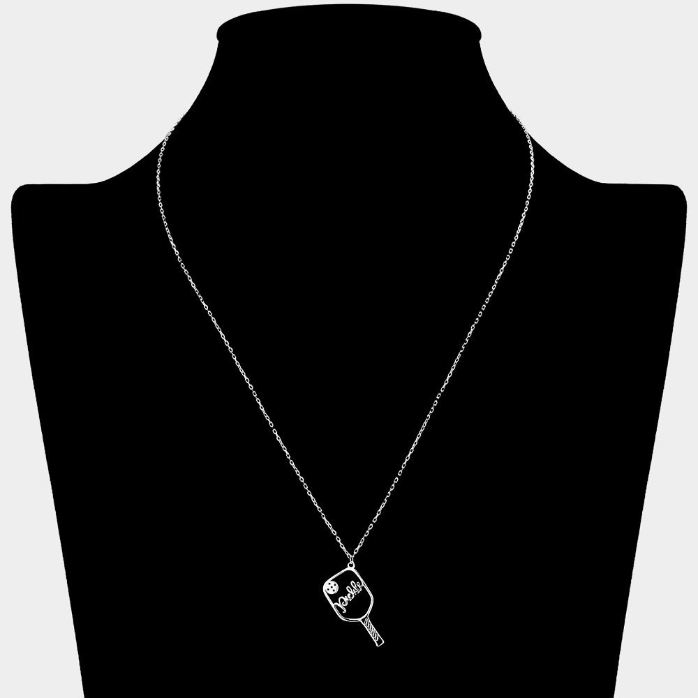 iLLASPARKZ Brass Metal Pickleball Pendant Necklace