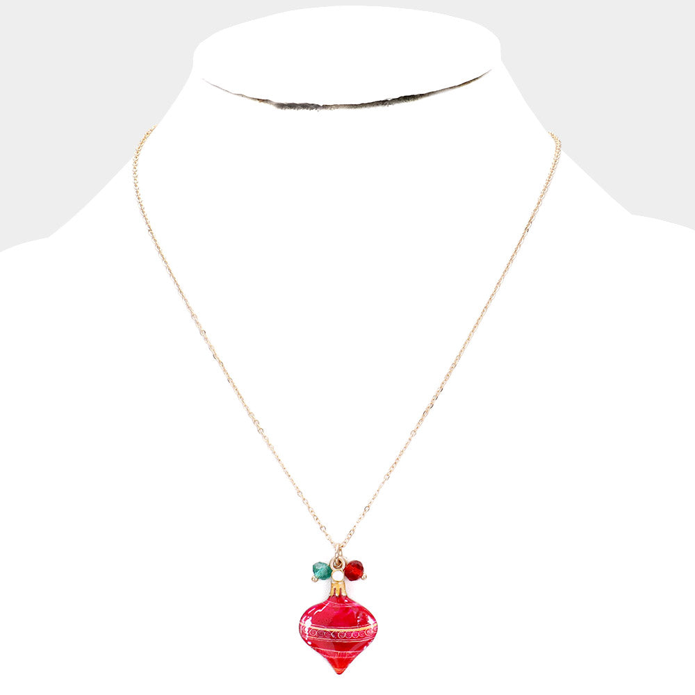 iLLASPARKZ Christmas Theme Watercolor Pendant Bead Necklace