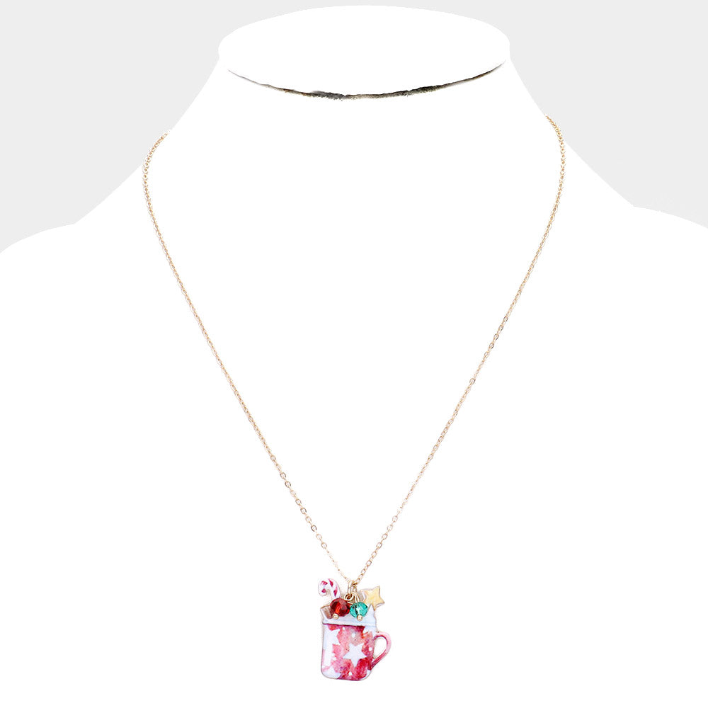 iLLASPARKZ Christmas Theme Watercolor Pendant Bead Necklace