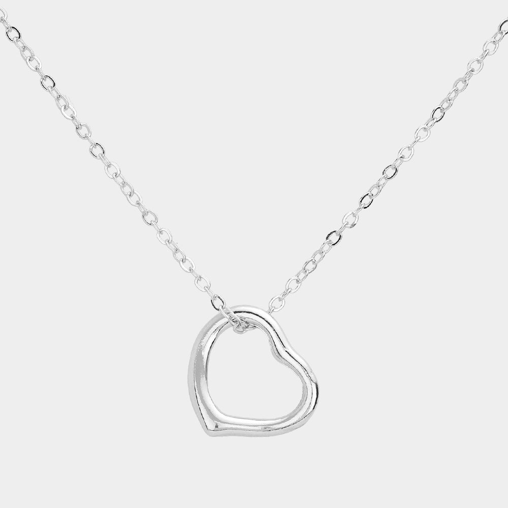 iLLASPARKZ Metal Open Heart Pendant Necklace