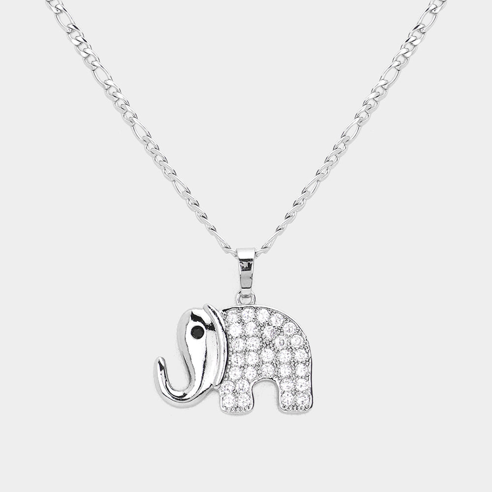 iLLASPARKZ CZ Embellished Elephant Pendant Necklace