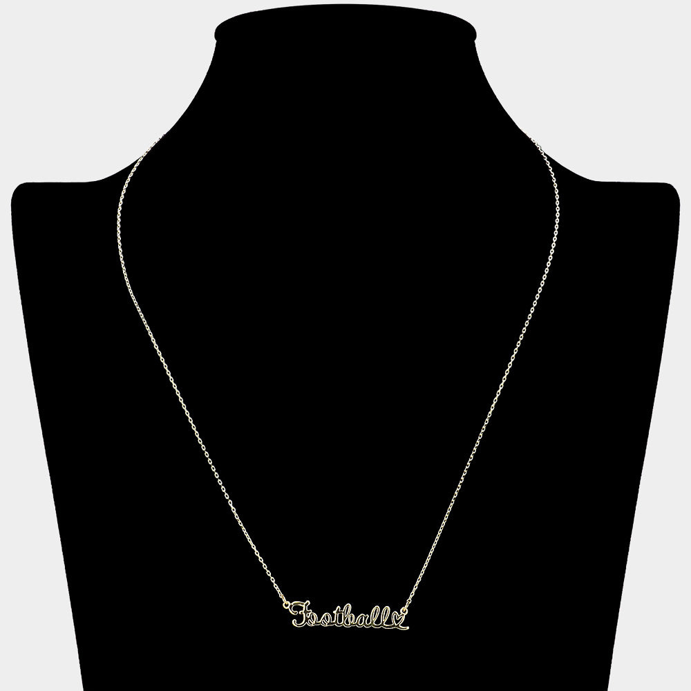 iLLASPARKZ Brass Metal Football Message Pendant Necklace