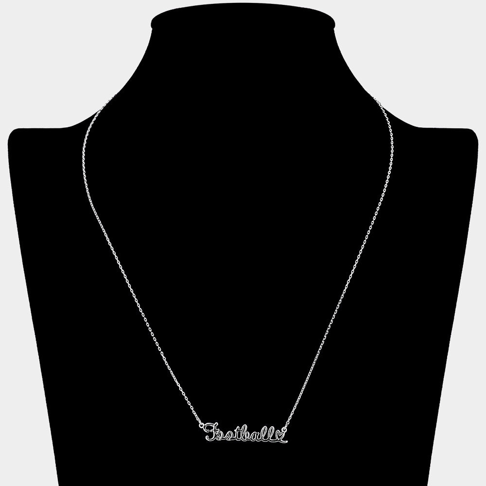 iLLASPARKZ Brass Metal Football Message Pendant Necklace
