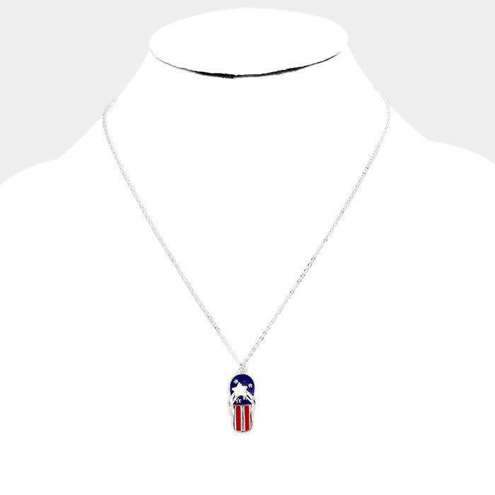 iLLASPARKZ American Flag Flip Flop Pendant Necklace