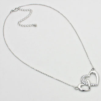 iLLASPARKZ Crystal Double Heart Pendant Necklace
