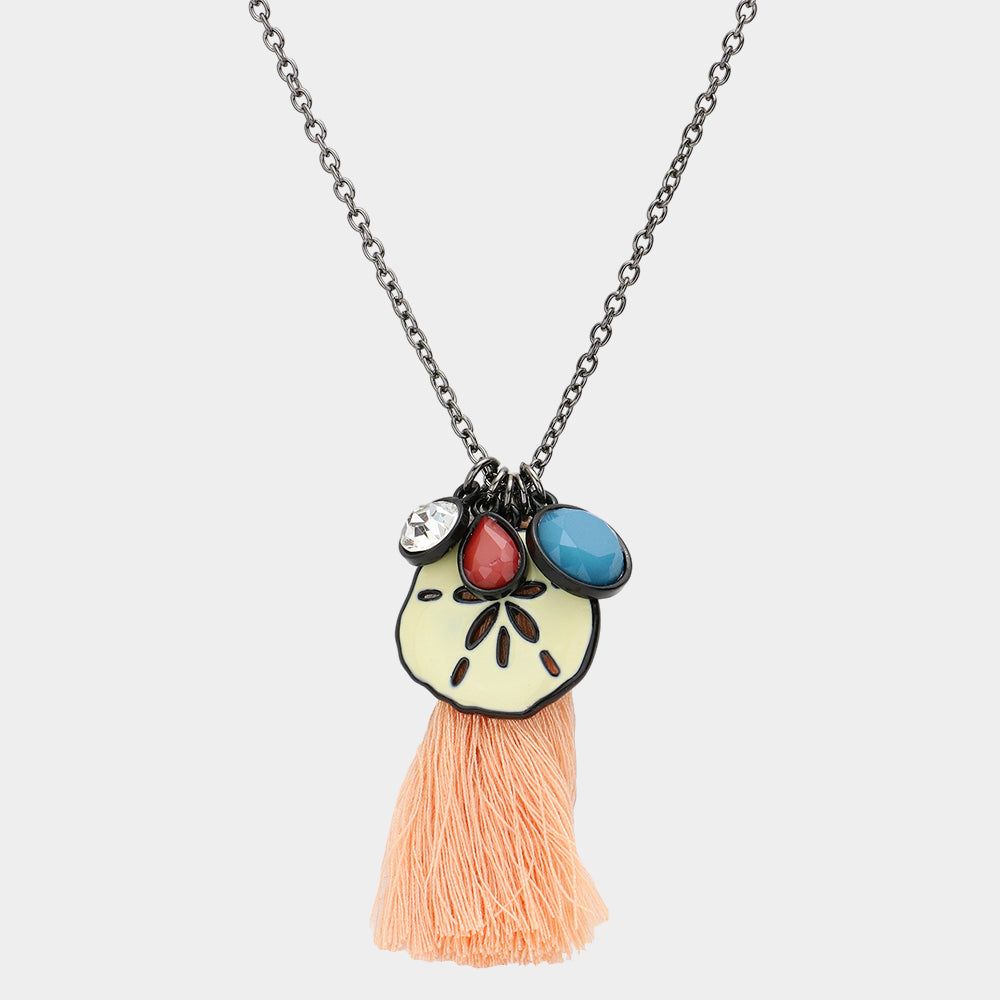iLLASPARKZ Sand Dollar Tassel Pendant Necklace